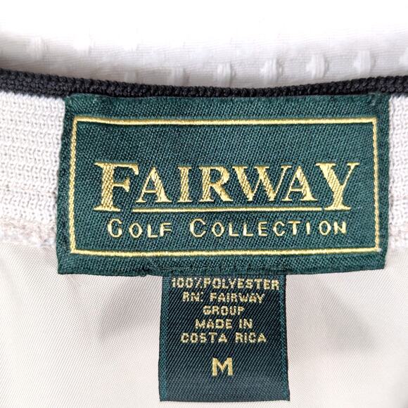 Fairway Golf Collection Windbreaker Pullover Jacket Mens M Beige V-Neck Retro - Picture 2 of 3